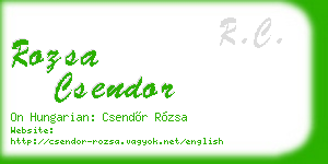 rozsa csendor business card